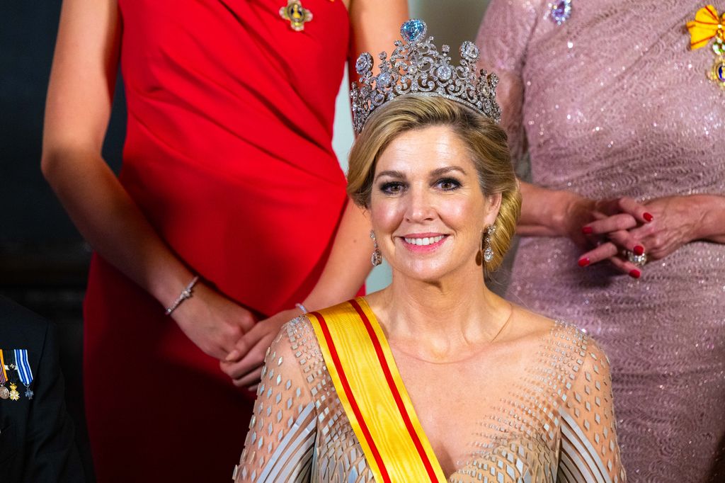 Máxima de Holanda en la cena de estado con los emperadores de Japón
