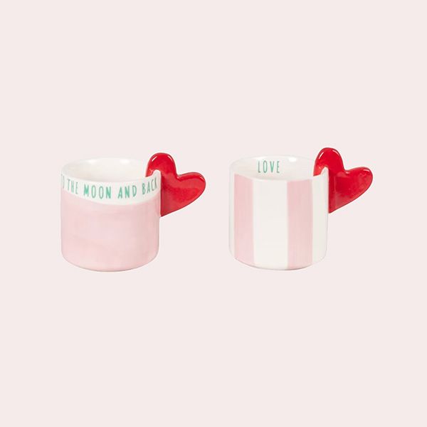 Moon Set de 2 Tazas de Gres con Asas en Forma de Corazón Maisons du Monde