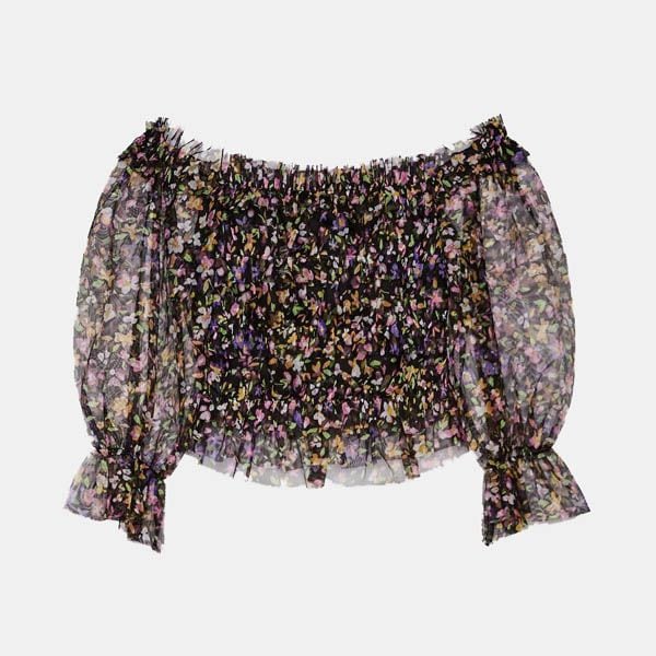blusa flores bershka