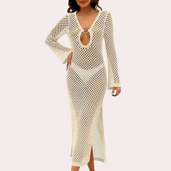 OverDose Boutique Vestido de Playa Mujeres Encaje Ganchillo