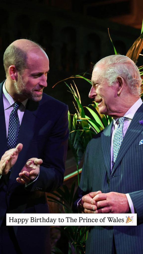 El príncipe Guillermo conversa con su padre, Carlos III