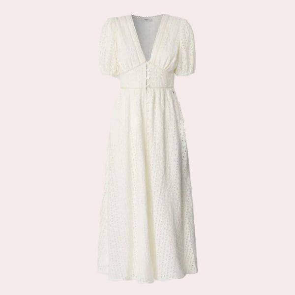 vestido midi detalles calados