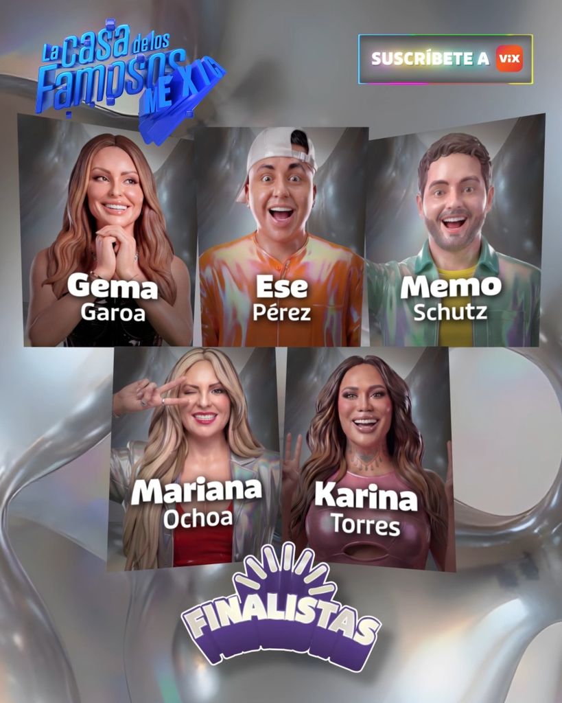 Los cinco finalistas de la cuarta temporada de 'La Casa de los Famosos' México