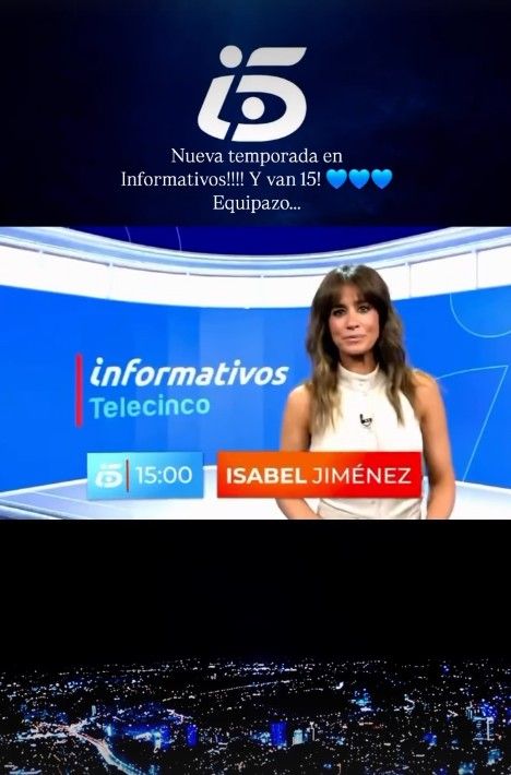 Isabel Jiménez en la promo de la nueva temporada de informativos Telecinco