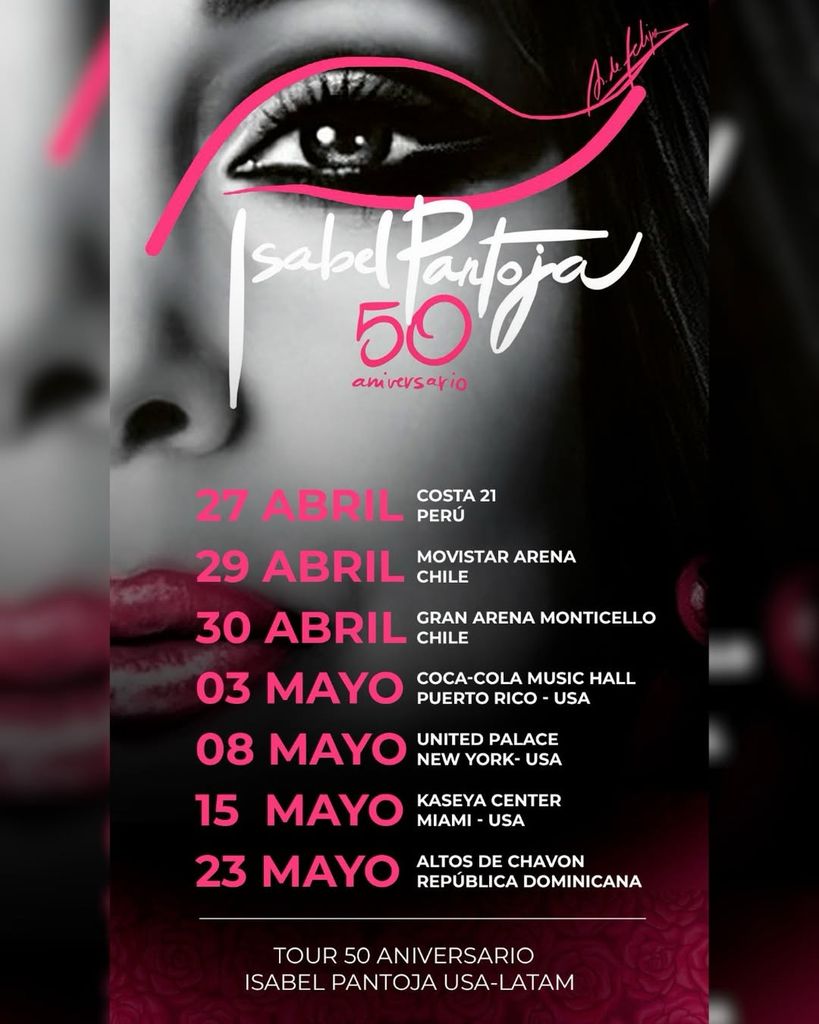 Cartel de la gira americana de Isabel Pantoja