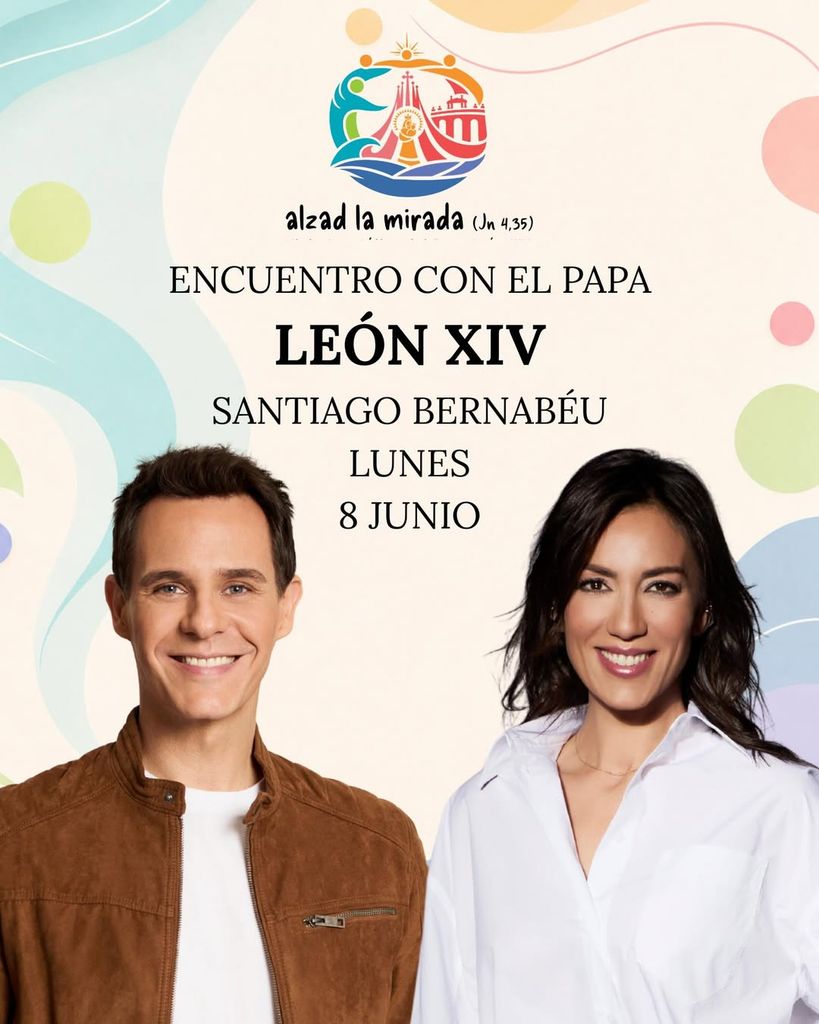 Patricia Pardo y Christian Gálvez anuncian que serán los conductores del encuentro con el Papa León XIV en el estadio Santiago Bernabéu el próximo 8 de junio