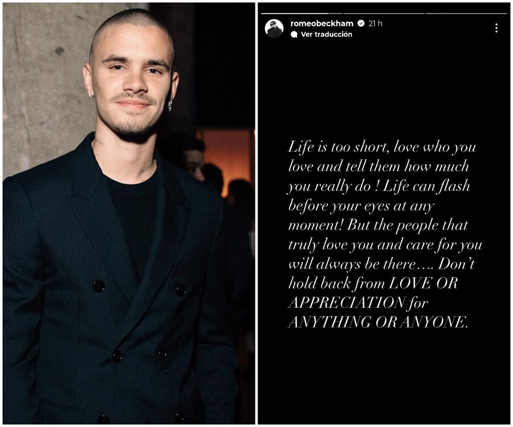 Romeo Beckham compartió un mensaje críptico que podría dedicarse a su hermano Brooklyn.
