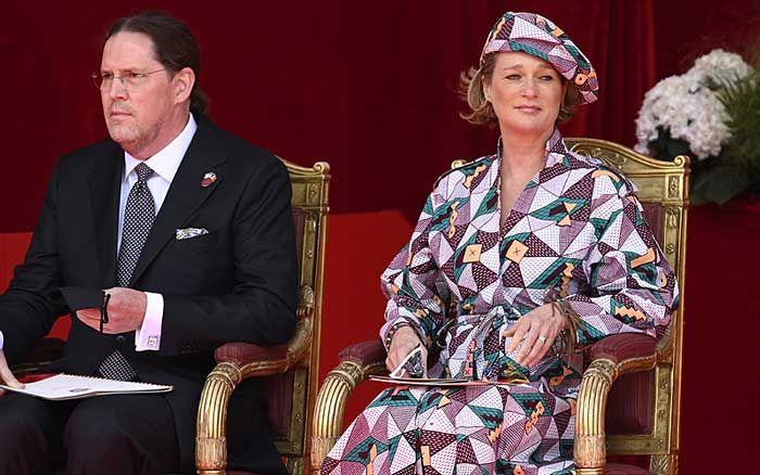 Delphine de Bélgica en un acto oficial
