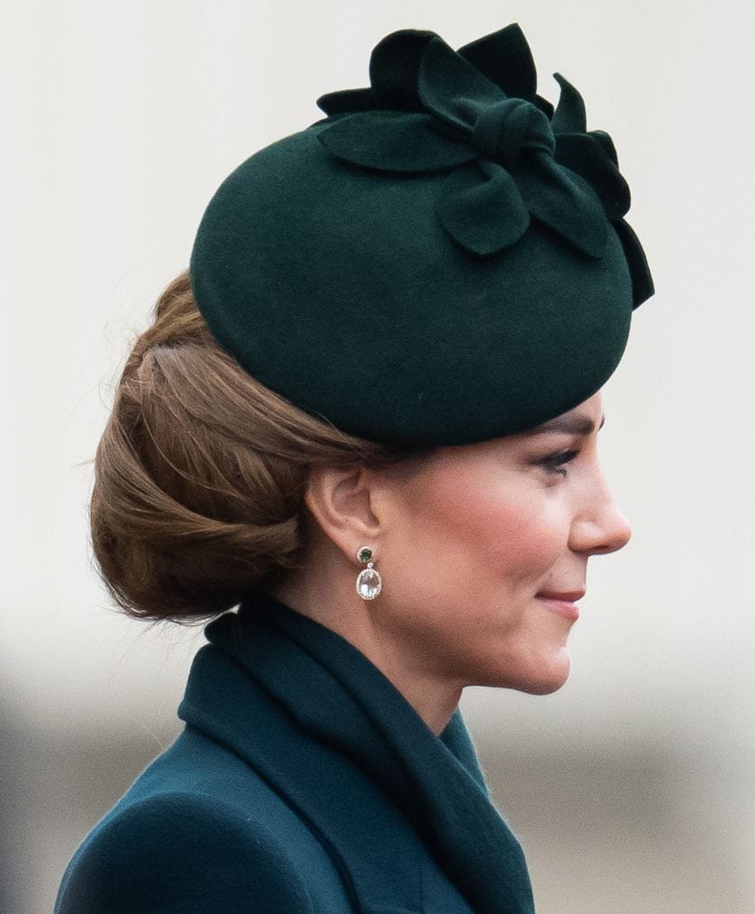 La Princesa de Gales asiste al Desfile del Día de San Patricio de la Guardia Irlandesa 2025 en el cuartel de Wellington el 17 de marzo de 2025 en Londres, Inglaterra.
