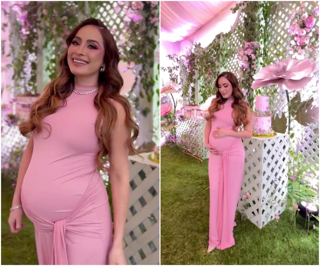 Cynthia lució guapísima en el baby shower de María.