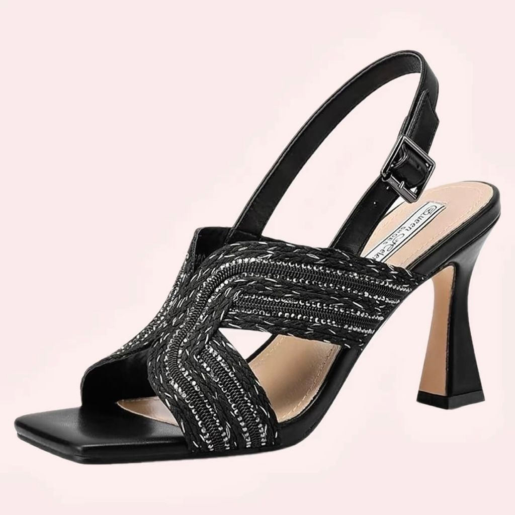 Sandalias de tacón con pedrería de Amazon