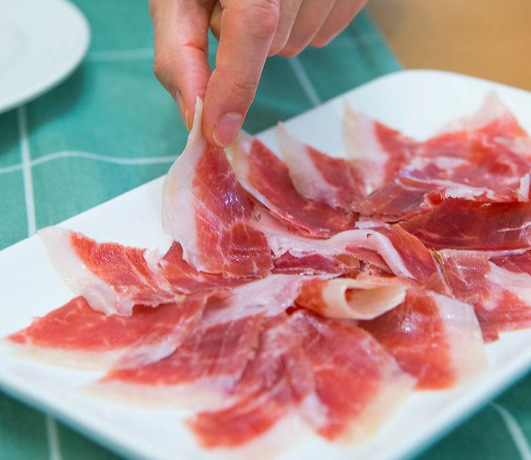 Plato con jamón ibérico