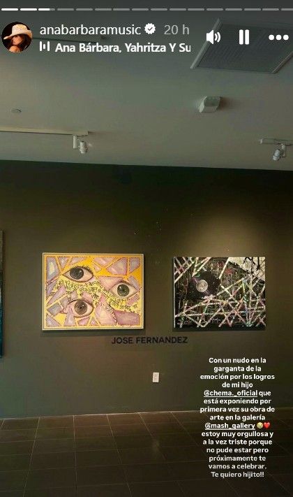 Chema, hijo de Ana Bárbara, debutó como artista en la pintura.