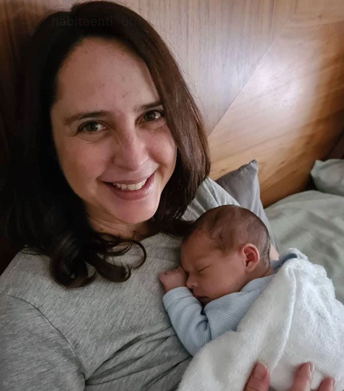 Irán Castillo y su hijo Demian 
