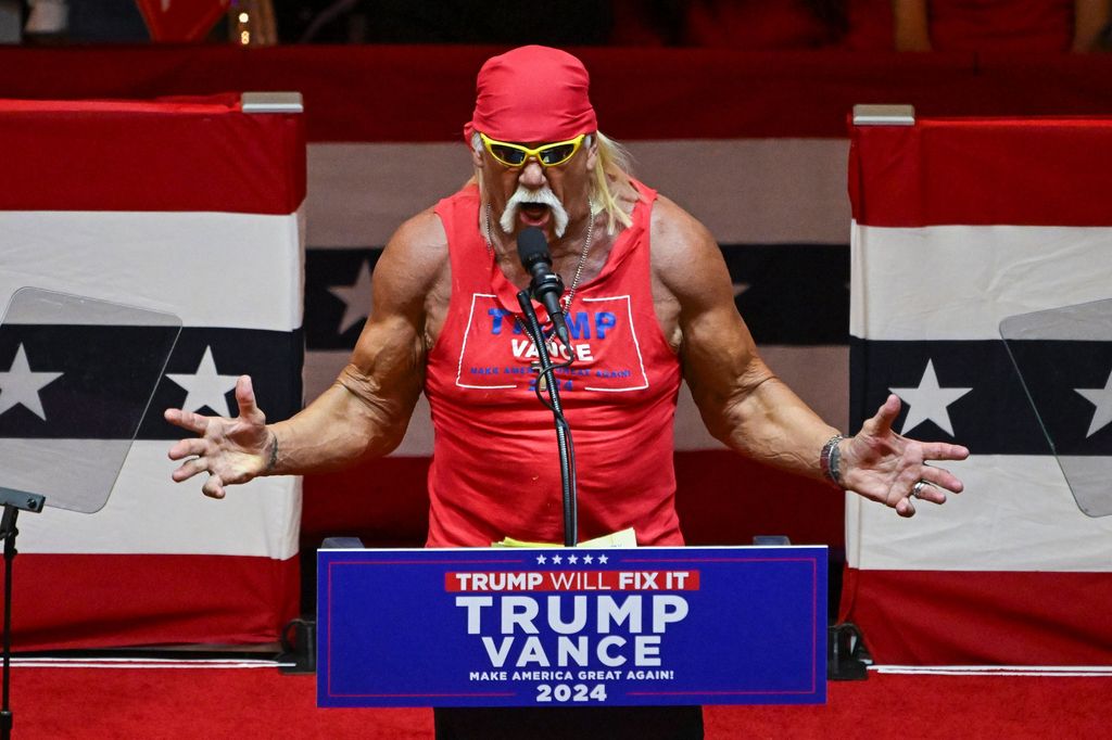 Hulk Hogan en un mitin republicano en 2024