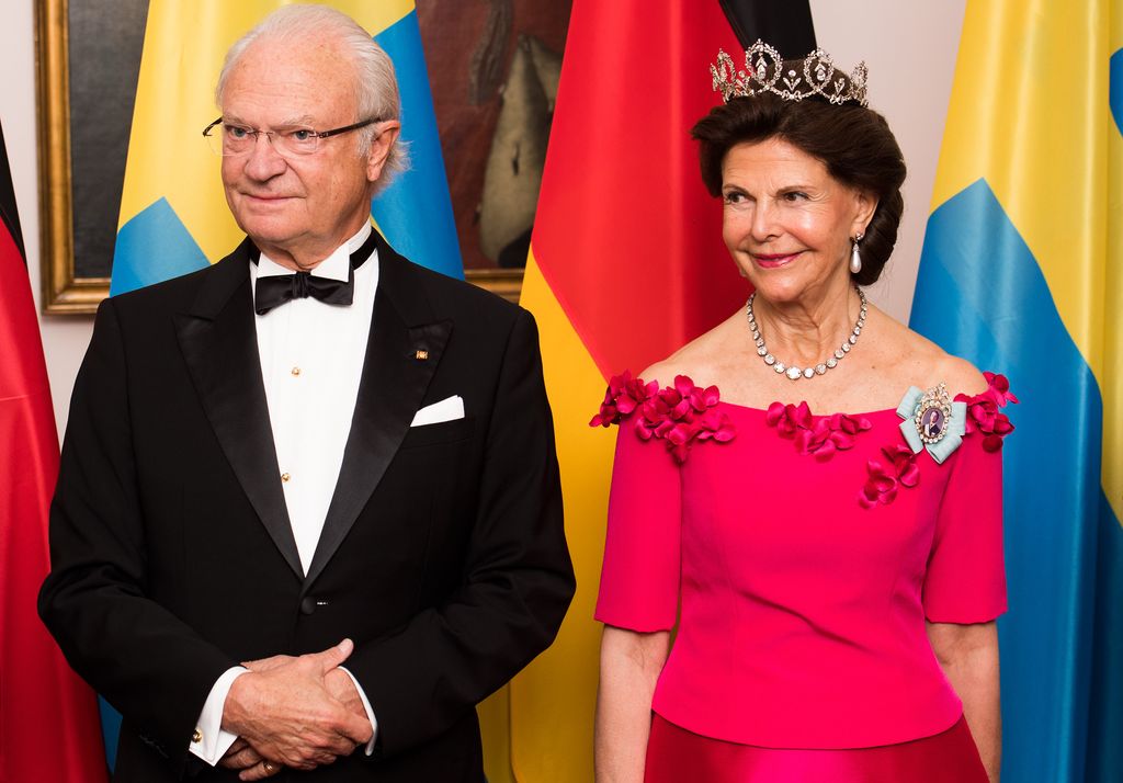 Carlos Gustavo y Silvia de Suecia en el Palacio de Bellevue en Berlín