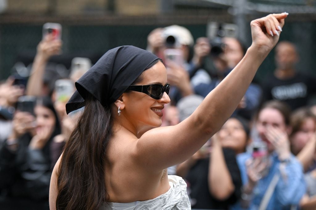 Rosalía en el desfile de Calvin Klein en Nueva York este viernes