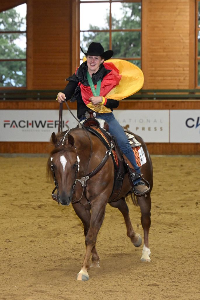 Gina Maria Schumacher en el campeonato mundial de Reining