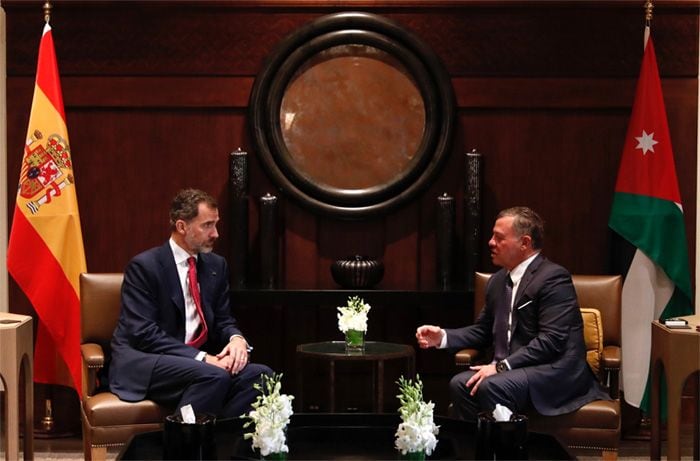 Abdalá II con el rey Felipe