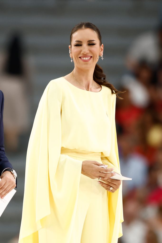 Patricia Pardo en el encuentro con el Papa León XIV en el Bernabéu en Madrid, 2026