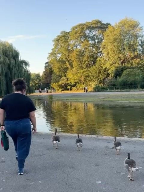 Lucerito fue captada por sus padres, mientras caminaba a la orilla de un lago.