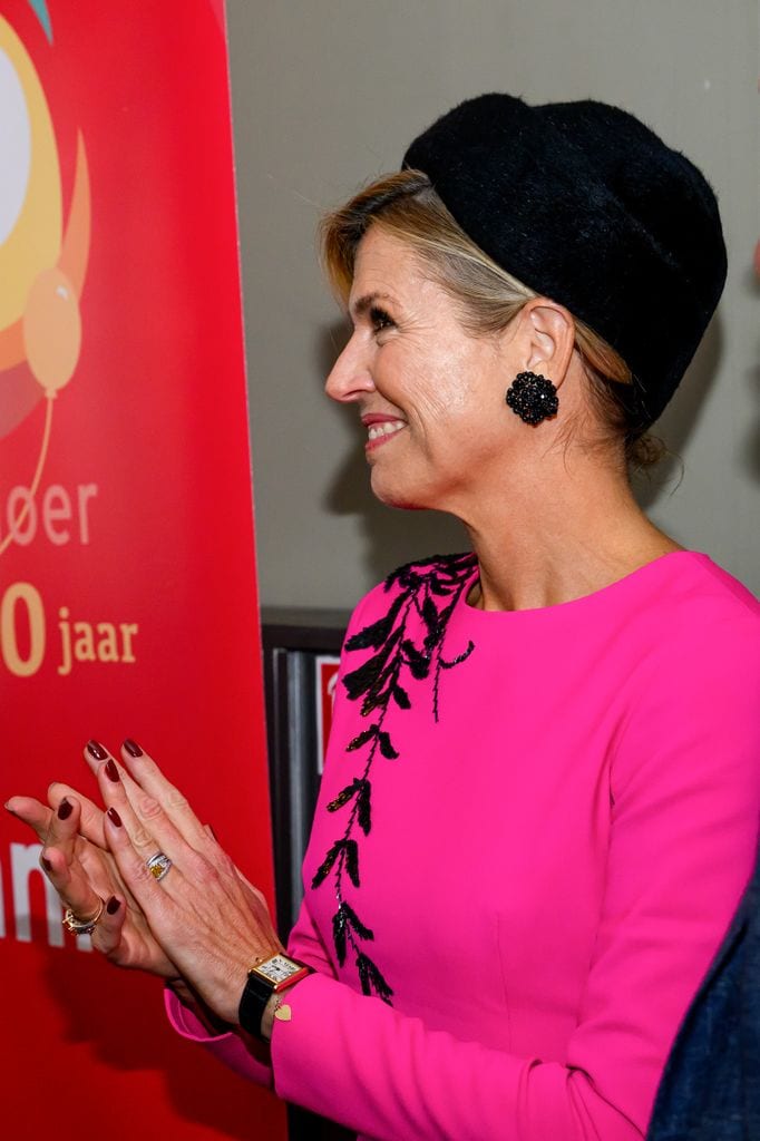 Máxima de Holanda con vestido rosa
