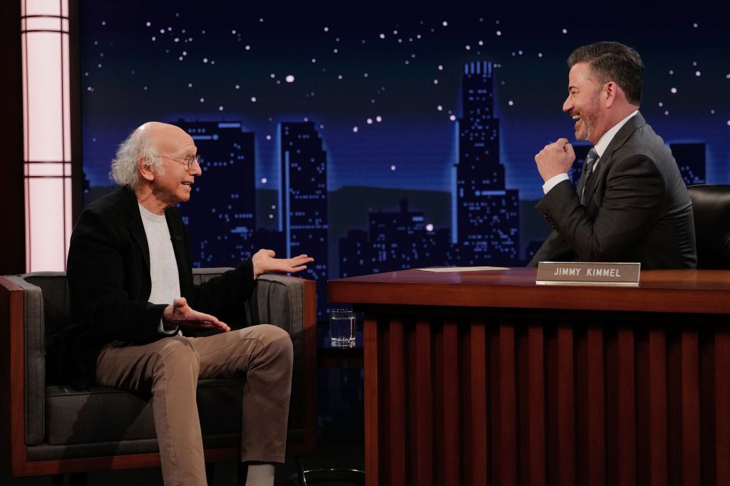 Larry David en el programa de Jimmy Kimmel 