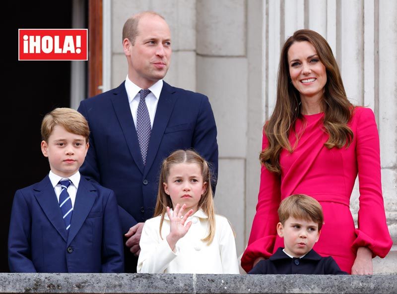 Los duques de Cambridge con los príncipes George, Charlotte y Louis