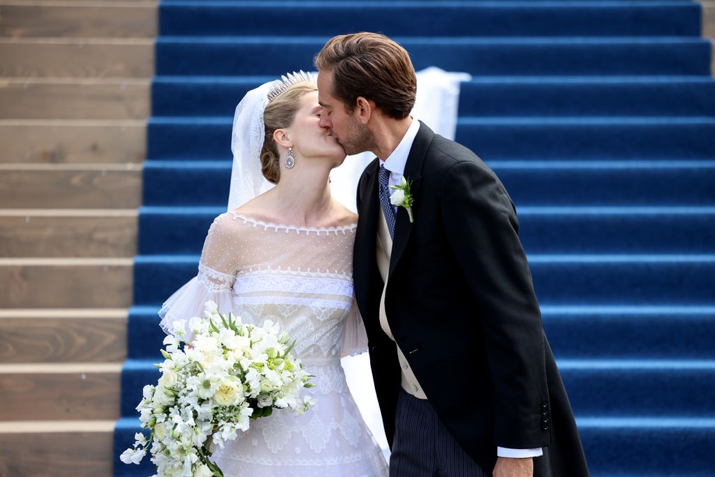 María Carolina de Liechtenstein y Leopoldo Maduro Vollmer en el día de su boda 