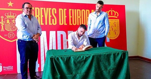 Dani Carvajal y Joselu. Homenaje en Boadilla del Monte. Julio 2024