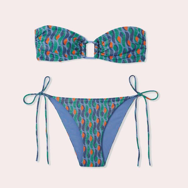Bikini bandeau brillante estamado de ETAM