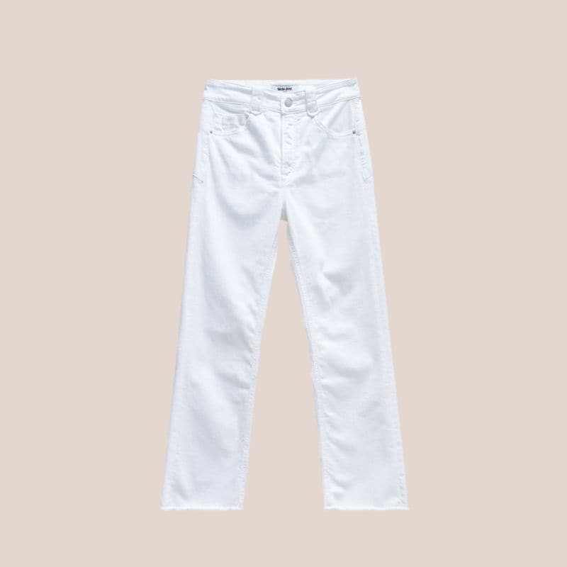 vaqueros blancos flare cropped