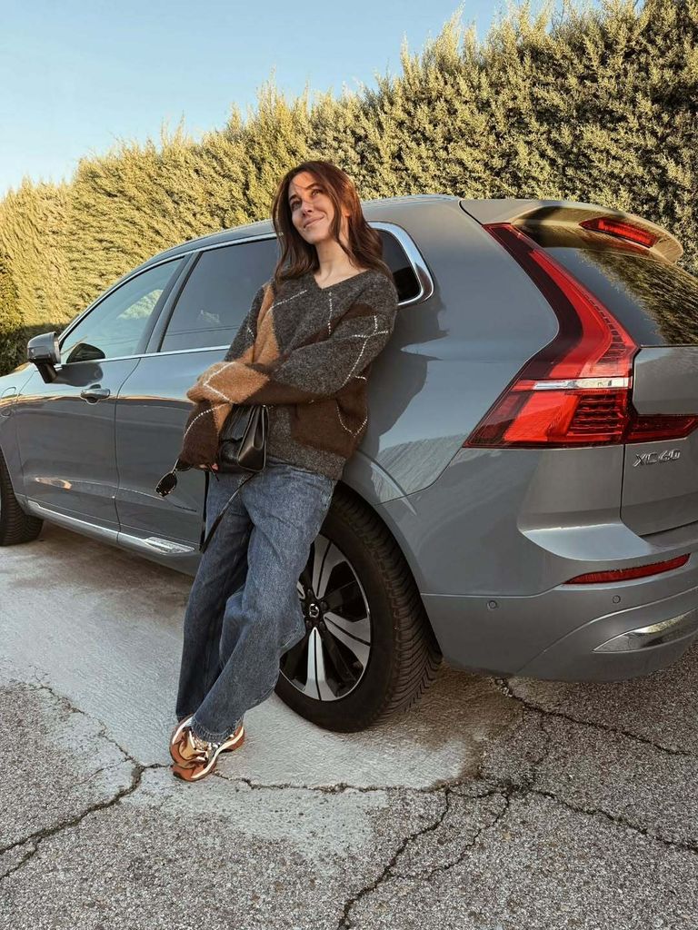 Blanca Suárez con jersey de rombos de Zara. 