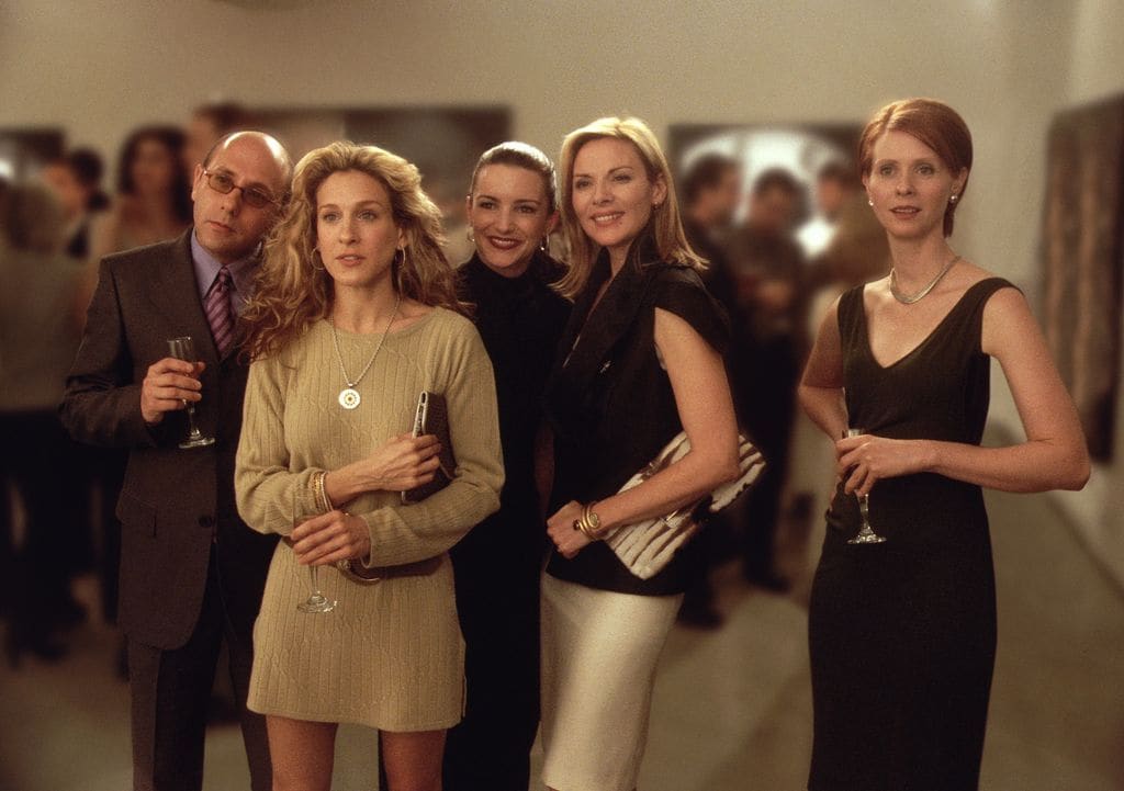 Willie Garson Stars como Stanford, Sarah Jessica Parker Stars como Carrie, Kristian Davis Stars como Charlotte, Kim Cattrall Stars como Samantha y Cynthia Nixon Stars como Miranda en "Sex And The City" 