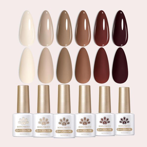Born Pretty Esmaltes Semipermanentes para Uñas Marrón Pintauñas