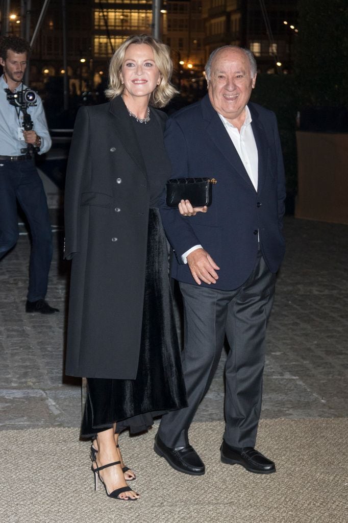 Flora Pérez y Amancio Ortega durante la pre-boda de su hija Marta Ortega en 2018.