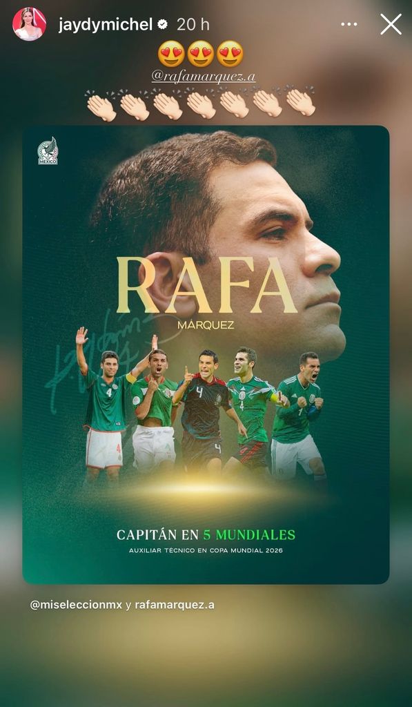 Jaydy Michel está emocionada por la próxima etapa de Rafa Márquez con la Selección Mexicana.