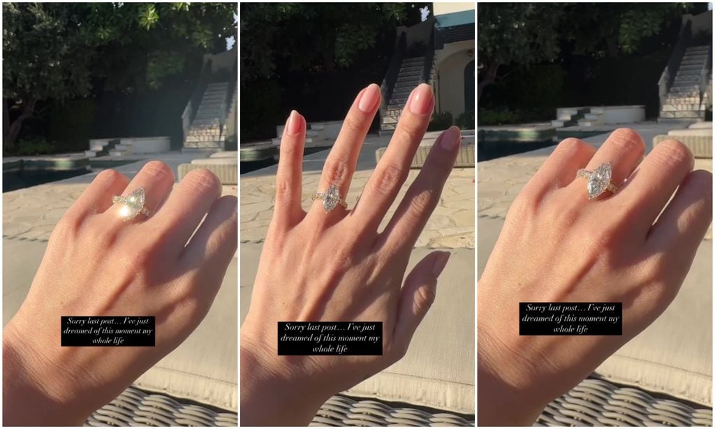 Selena Gomez mostró a detalle su espectacular anillo de compromiso.