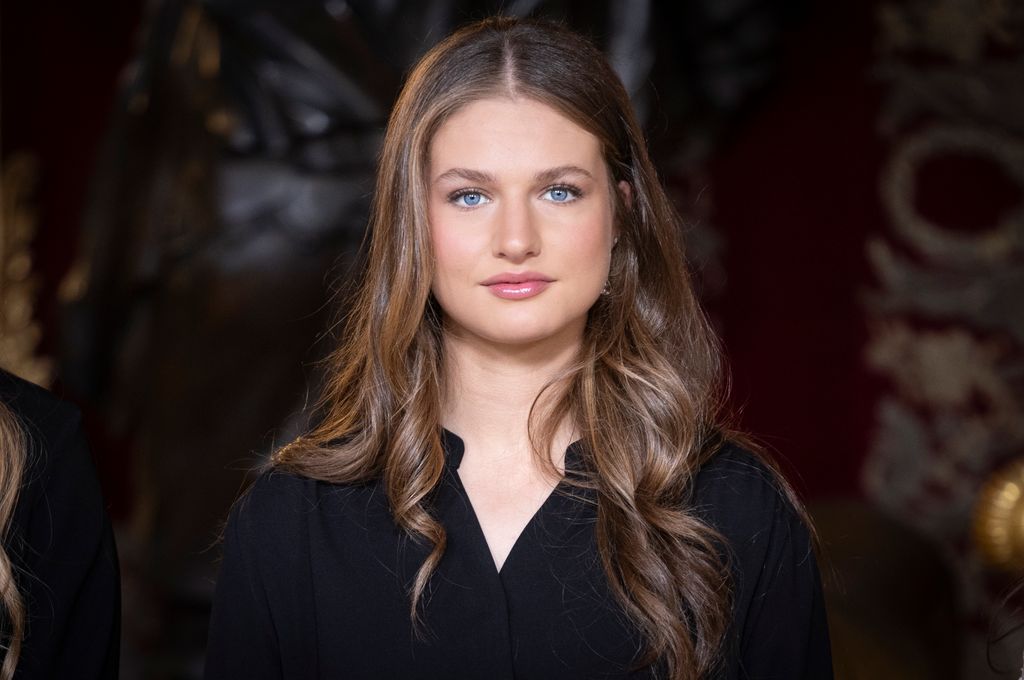 La princesa Leonor asiste a la ceremonia de bienvenida de el Papa León XIV en el Palacio Real el 6 de junio de 2026 en Madrid