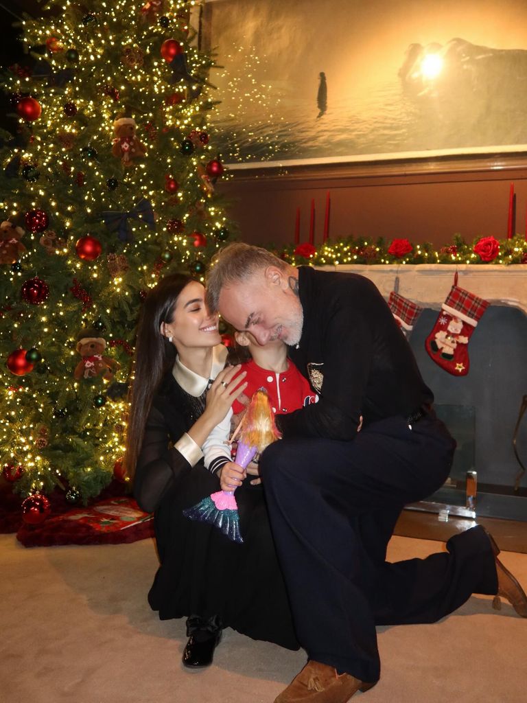 La pareja con su hija, Blu Jerusalema, las pasadas navidades