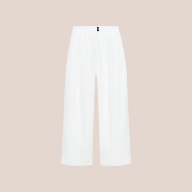 pantalon de lino blanco
