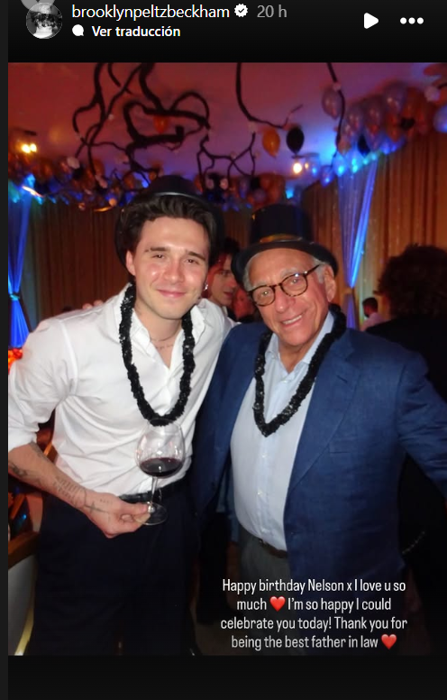 Brooklyn Beckham le dedicó una felicitación especial a su suegro Nelson Peltz por su cumpleaños 84.