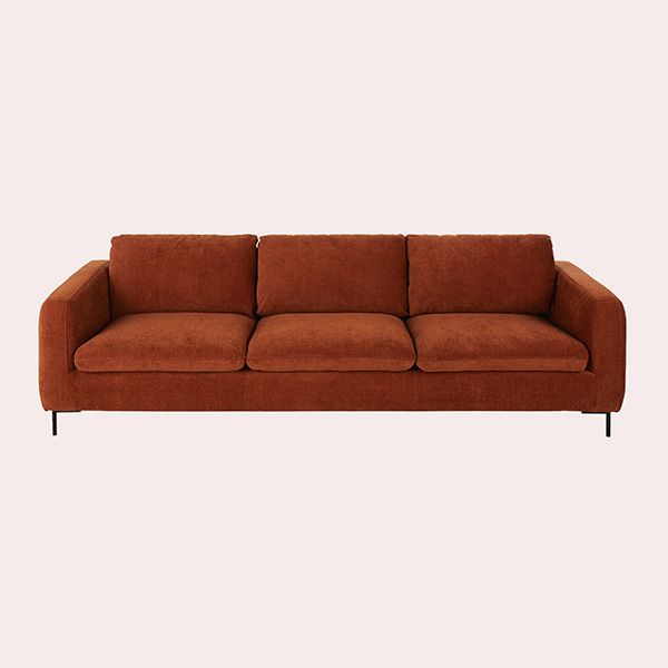 City Sofá de 3 Plazas Naranja Tostado Maisons du Monde
