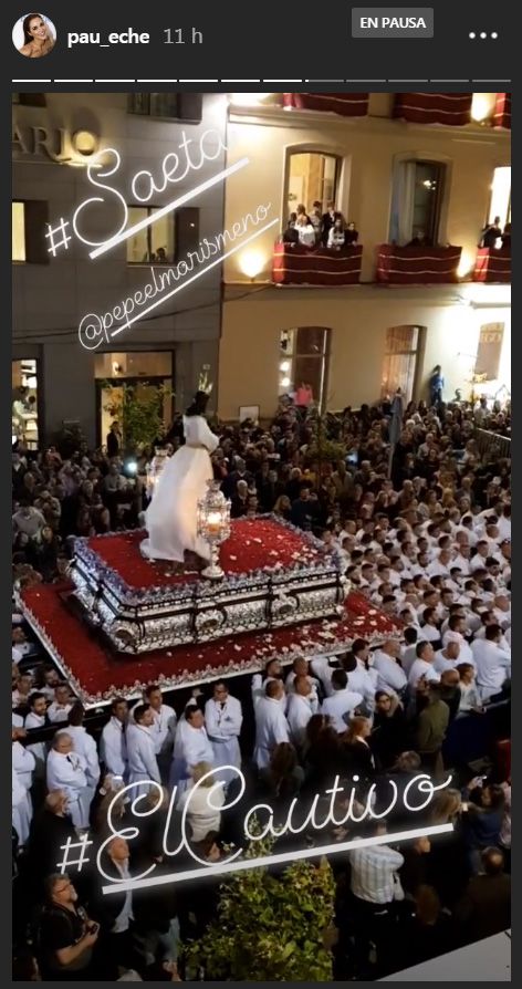 Paula Echevarría en la Semana Santa malagueña