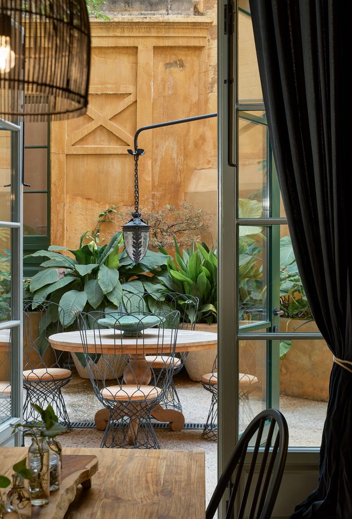 Terraza decorada con plantas