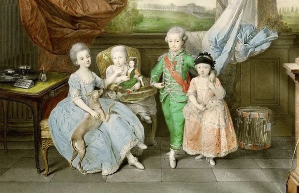 Pintura de Johann Zoffany (1733-1810) en la que aparecen los primeros cuatro hijos de doña Amelia y don Fernando

