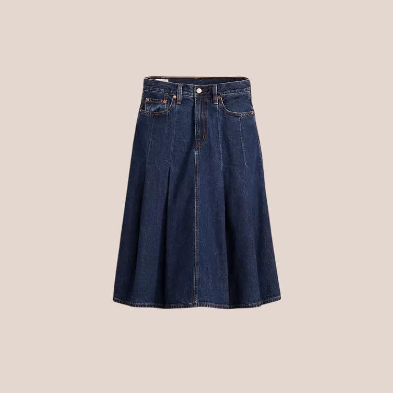 falda midi denim
