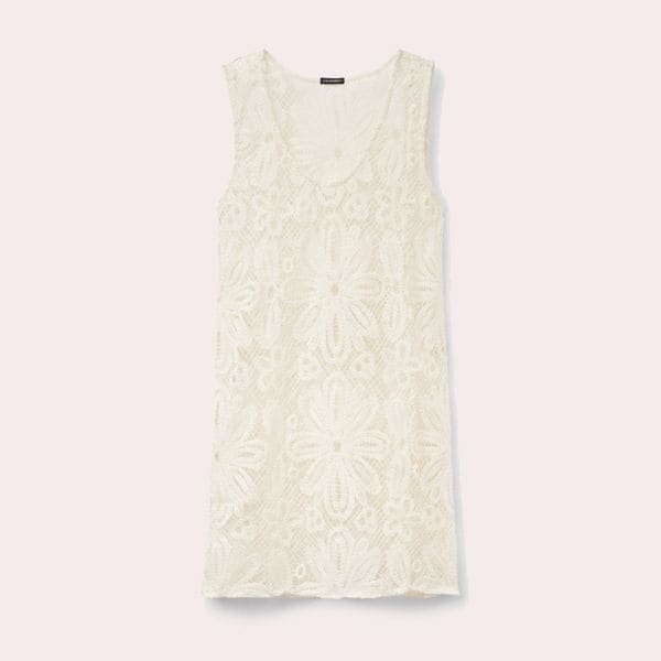 Vestido Corto de Ganchillo Floral
