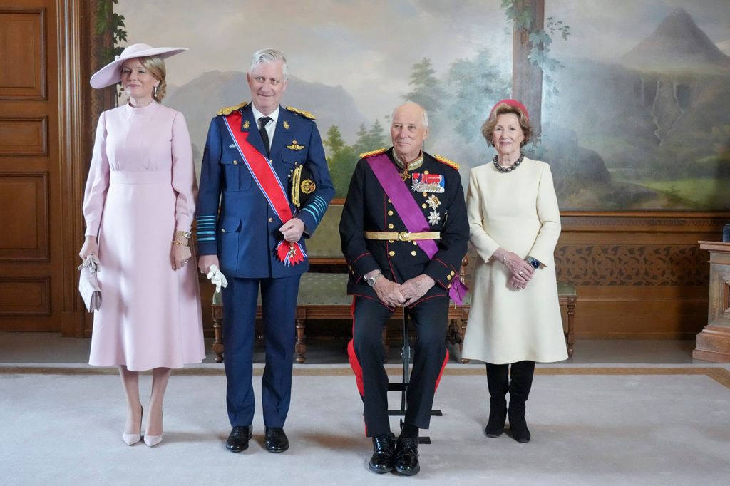 Audiencia en el Palacio Real de Oslo en la primera visita de Estado del año para los reyes Harald y Sonia
