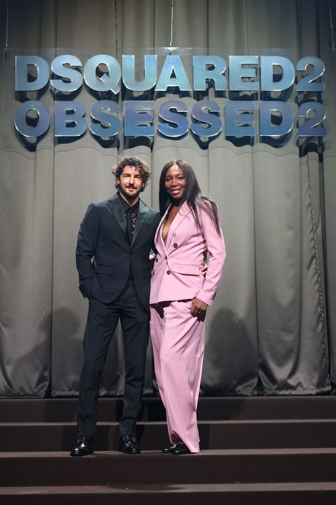Andrea Preti y Venus Williams en la Semana de la Moda de Milán, en febrero de 2025